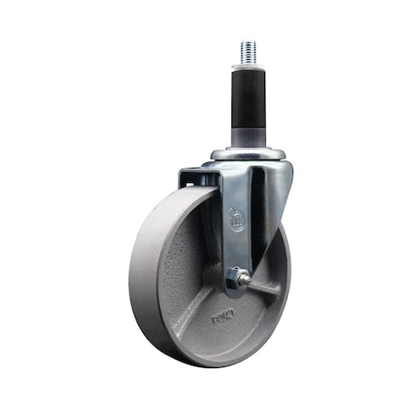 Service Caster 5'' Semi Steel Wheel Swivel 1-1/8'' Expanding Stem Caster SCC-EX20S514-SSS-118